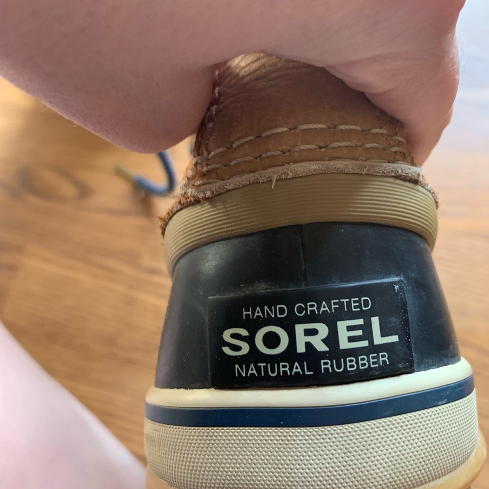 Sorel Tall Snow Boots Navy Blue Tan Women Shoe Size 7.5 Waterproof Footwear - Picture 5 of 6